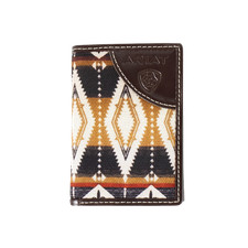 Ariat Men's Brown Southwestern Fabric Trifold Wallet A3559502