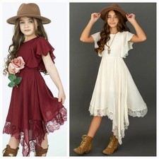 Joyfolie Girl's Lakynna Dress in Garnet or Gardenia Size 12