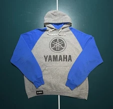Yamaha Racing Hoodie Sweatshirt Mens XL Gray Blue Factory Effex Icon Motorcross