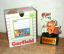 VINTAGE 1978 KAT'S MEOW GARFIELD BUDDIES HANDCRAFTED DESK DISPLAY WITH BOX