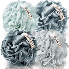Loofah Sponge, XXL Large Loofah 100g 4 Pack, Bath Sponge Soft Mesh Shower Loofah