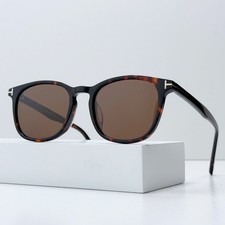 Tom Ford FT5505 Square Sunglasses Havana Brown Unisex Acetate 50mm New