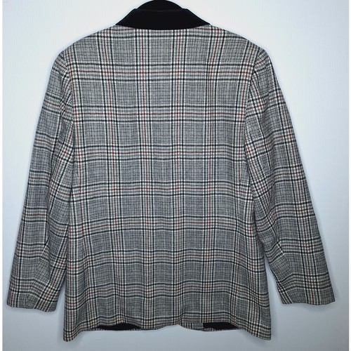Vintage Koret Houndstooth Plaid Blazer Jacket Womens 10 Academia Velvet Collar - Bild 8 von 8