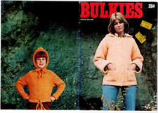 Crochet Knitting Pattern Booklet Bulkies Girls Ski Boys Hooded Men Womens Jacket