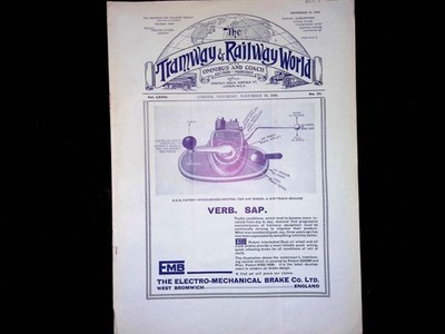Tramway & Railway World Magazine Nov 15 1930 Electro-Mechanical Brake Co Ad