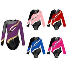 Kids Girls Unitards Ballerina Jumpsuit One Piece Dance Leotards Hollow Back