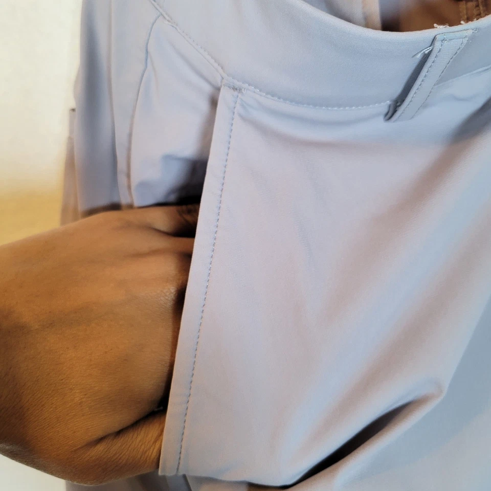 Pantalones Cortos REDVANLY Para Hombres Nylon Golf Elastizados Cintura Elástica Talla Pequeña Gris Preppy Foto 3 de 4