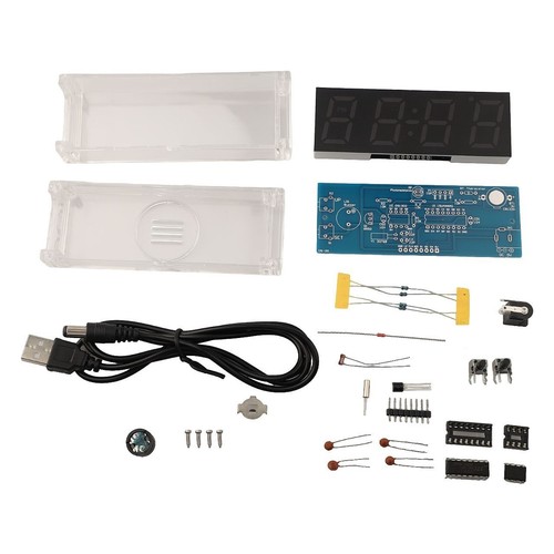 Build Your Own Clock DIY Kit with 4 Digit Display and Temperature Measurement - Afbeelding 2 van 17