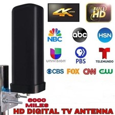 Outdoor TV Antenna 6000 Mile Digital HDTV 4K Amplified 360  UHF VHF Long Range