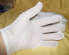 NEW 23 INSPECTION GLOVES WHITE NYLON 8  SMALL-MEDIUM 1 DOZEN PAIR minus 1 NEW