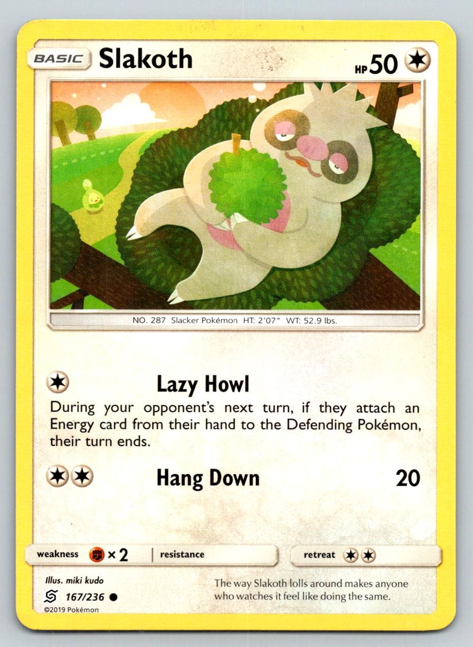 SLAKOTH 167/236 C UNIFIED MINDS POKEMON MP KUDO