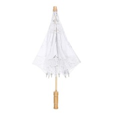 Pure White Lace Umbrella Handmade for Wedding Photography Prop Parasol