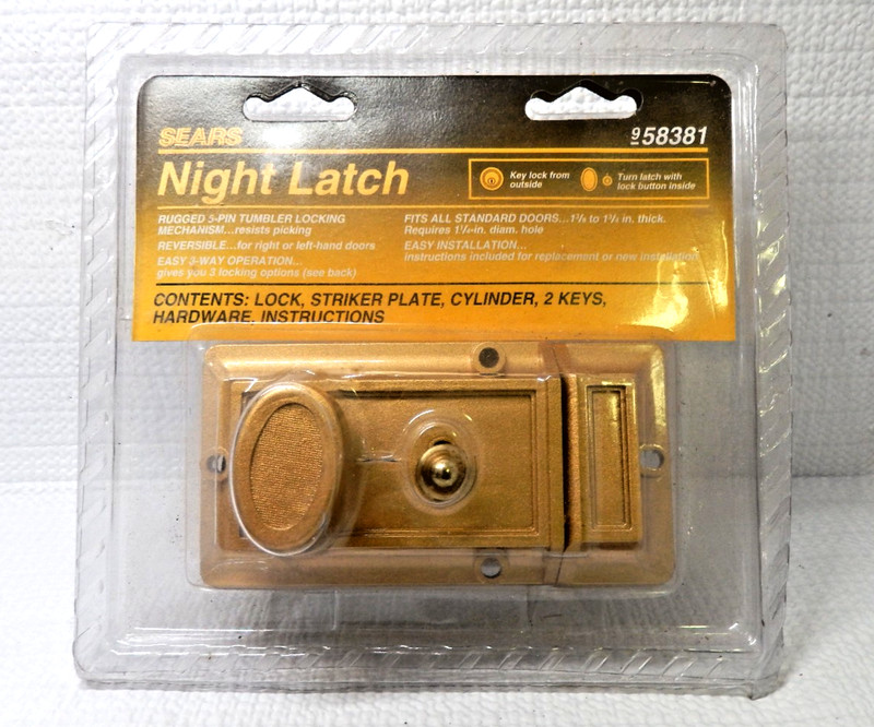 { NOS Vintage Sears Night Latch  Door Lock Slide