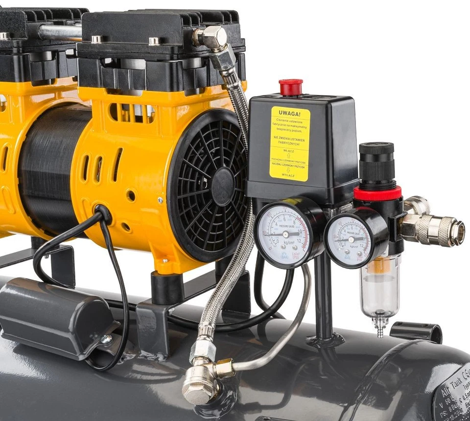 Ölfrei Kompressor Druckluftkompressor Doppelkolben 8 bar 50L 3,8PS Druckregler - Bild 3 von 4