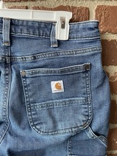 Carhartt Double Knee Pants Blue Original Fit Carpenter Work Womens 30x31 Denim