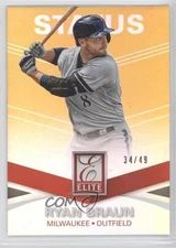 2015 Panini Elite Status Gold /49 Ryan Braun #99