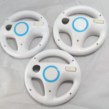 Lot of 3 Nintendo Wii Steering Wheel Mario Kart Video Games Controller