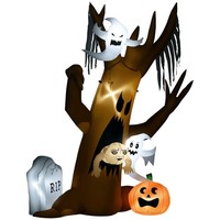 240 Cm Aufblasbarer Geisterbaum, Halloween-Dekoration Mit LED Beleuchtung