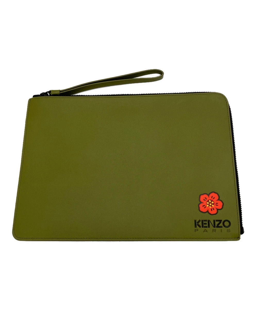 【KENZO 】新品グリーンレザー ケース KENZO Leather Clutch Bags for Women for sale | eBay