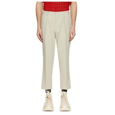 Size 52 - WOOYOUNGMI Taupe Polyester Trousers W221PT04932G - BRAND NEW