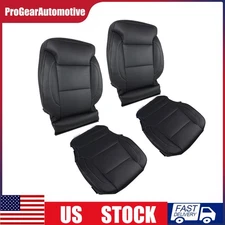 Driver Passenger Bottom Top Leather Seat Cover For 15-19 Silverado 1500 2500