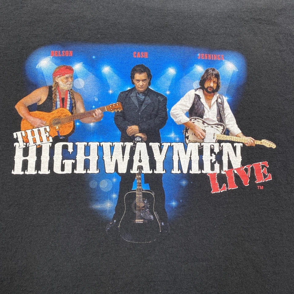 Camisa De Colección The Highwaymen Para Hombres XL Negra Waylon Jennings Willie Nelson Cash Foto 3 de 4