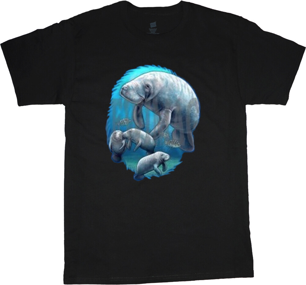 マナティー　Tシャツ マナティーシャツ。マナティーギフト。花柄シャツ。フラワーT