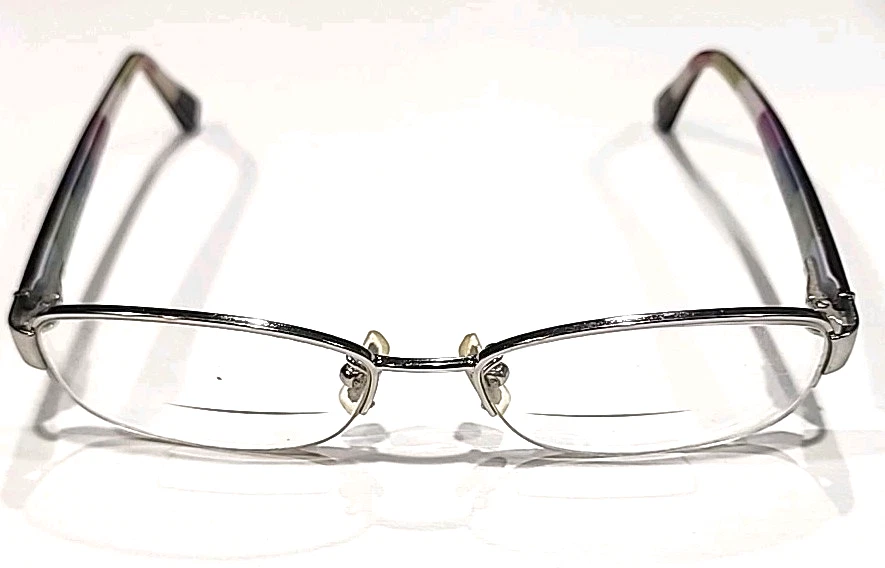 Anteojos rectangulares Coach HC5004 Bettie 9031 de metal plateado con media montura 51-16 135 Foto 3 de 4