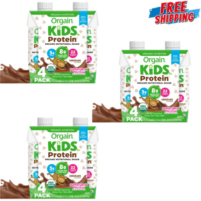 Organic Kids Nutritional Protein Shake, Chocolate, Healthy Kids Snacks, 8G Dairy