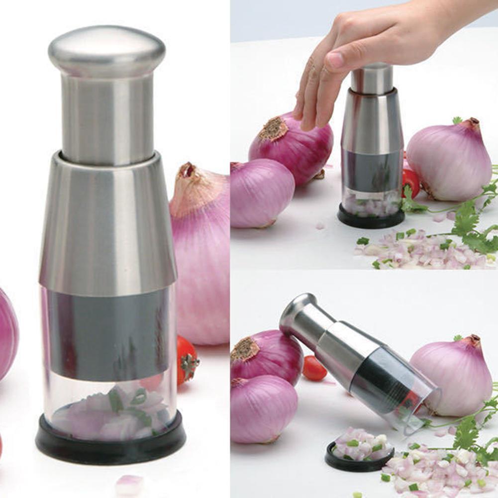Picadora manual de acero inoxidable útil picadora de verduras mini picadora de ajo