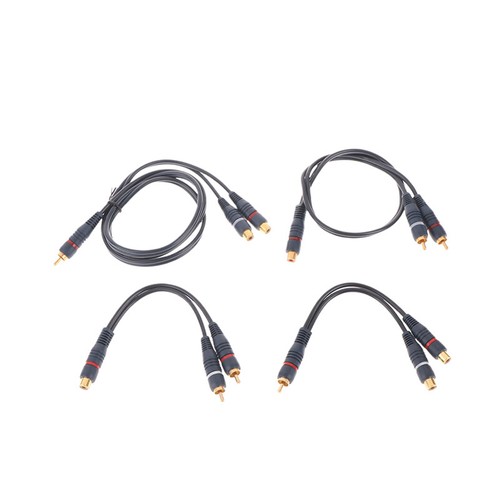 Line Cooper Wire 2 RCA Female To 1 RCA Male Splitter Cable Audio Splitter - Afbeelding 2 van 18