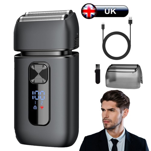 Afeitadora eléctrica para hombre afeitadora de papel de afeitar recortadora de barba inalámbrica USB recargable - Imagen 2 de 14