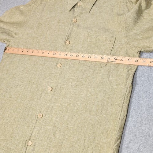 Camisa Tommy Bahama Relax Lino Abotonada Para Hombre Grande Manga Larga Verde - Imagen 6 de 7