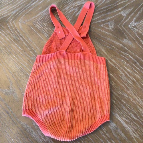 Cat & Jack Baby Girls Orange Rib Knit Sweater Overall Romper Size 18mo. - Bild 4 von 6