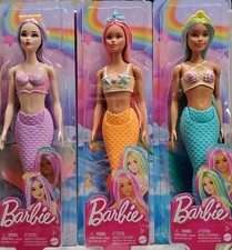 BARBIE MERMAID DOLL PURPLE  ORANGE& TURQUOISE FANTASY HAIR 2023 Set Of 3