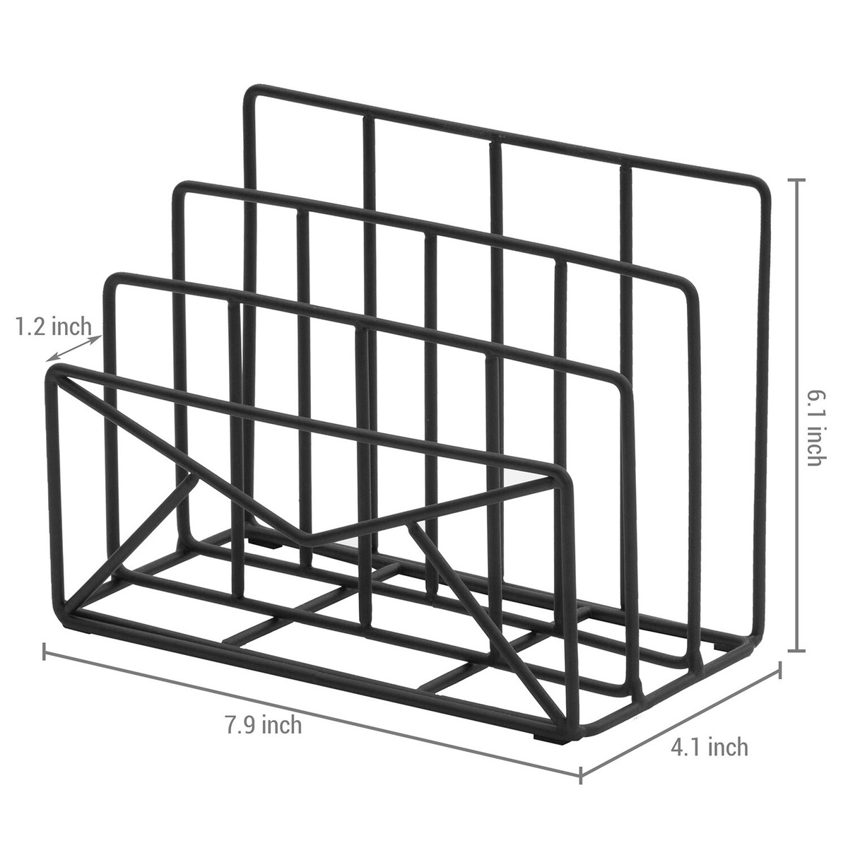 Wire Mail Rack Mail Organizer Countertop Metal Wire Mail Organizer With Wooden Base ...