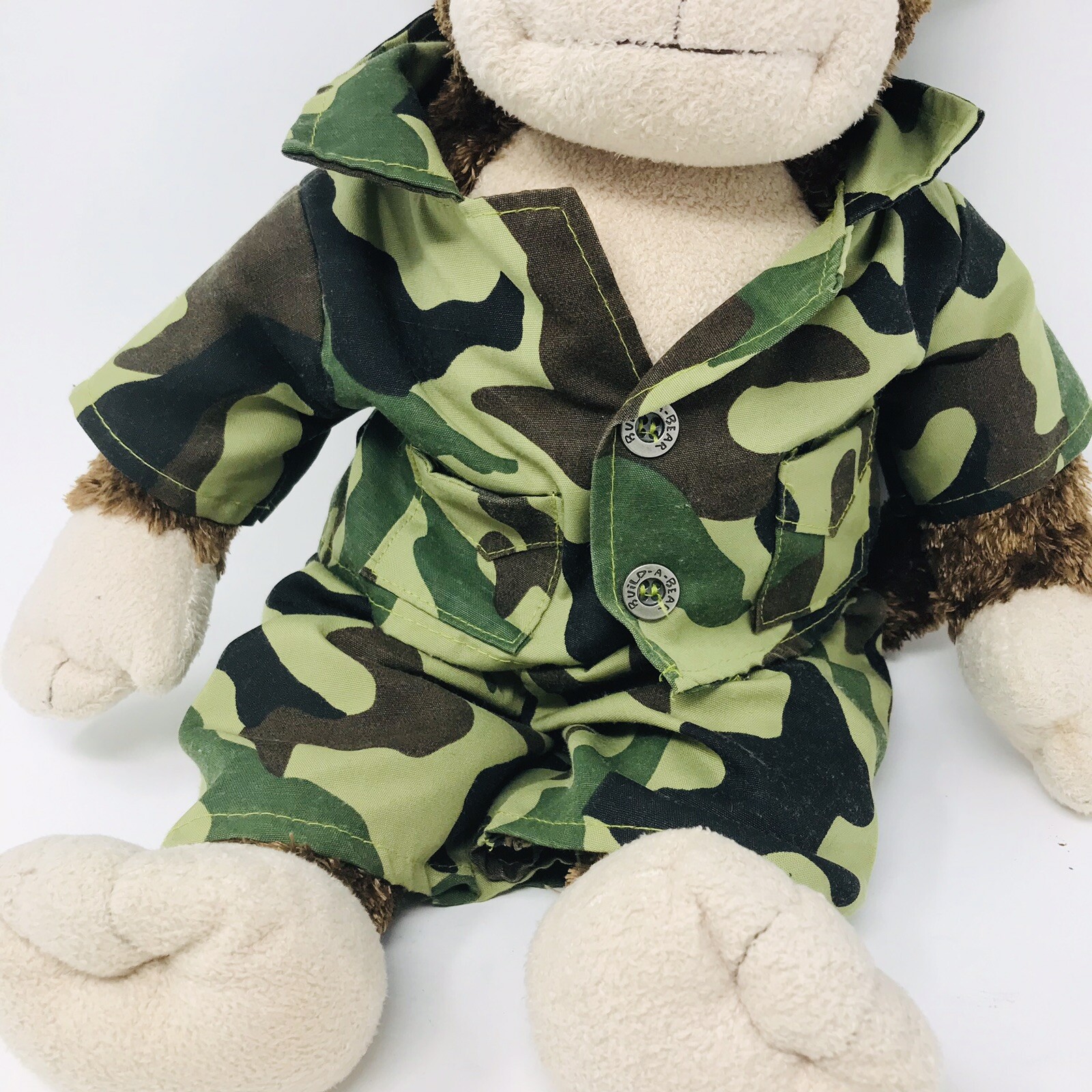 Build A Bear Monkey Stuffed Animal, 18" tall Camo Clothing eBay