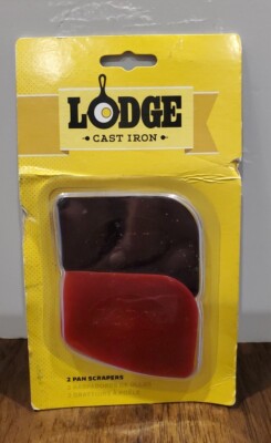 Lodge Durable Polycarbonate Pan Scraper, set of Black and Red