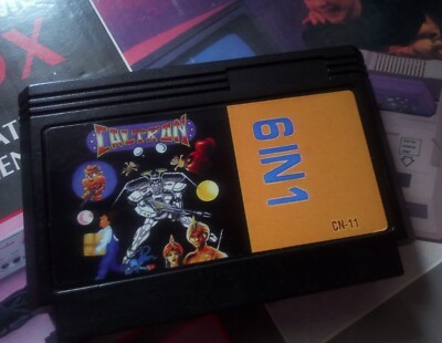 Caltron 6 in 1 rare Famiclone 90's Famicom cartridge FC