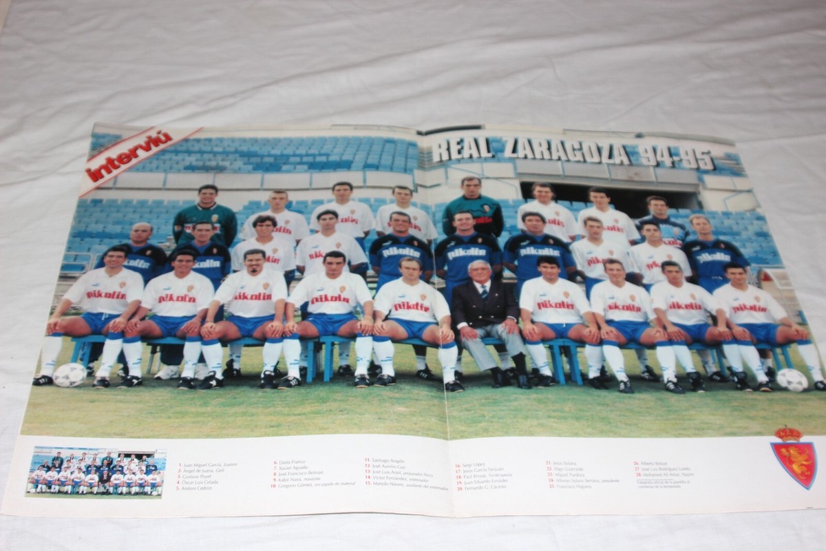 POSTER DE FUTBOL ANTIGUO DE 1994 1995 DEL EQUIPO REAL ZARAGOZA