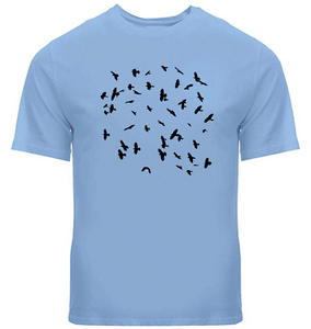 Beautiful-flying-back-birds-silhouette-Shirts-Unisex-Tee-T-Shirt-S-3X-Raven-Bird