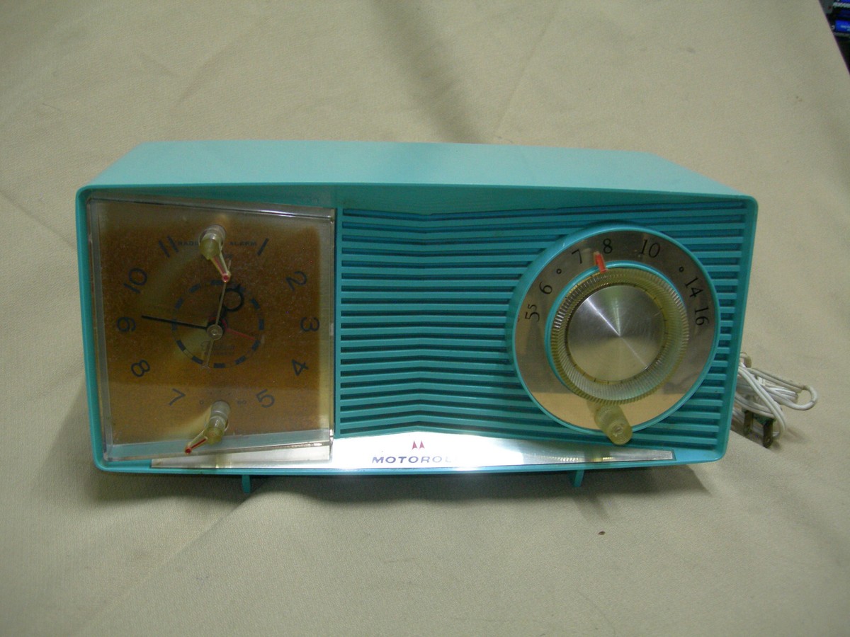 Motorola C17J25 BLUE Tube Alarm Clock/Radio PLACIR VINTAGE CLEAN