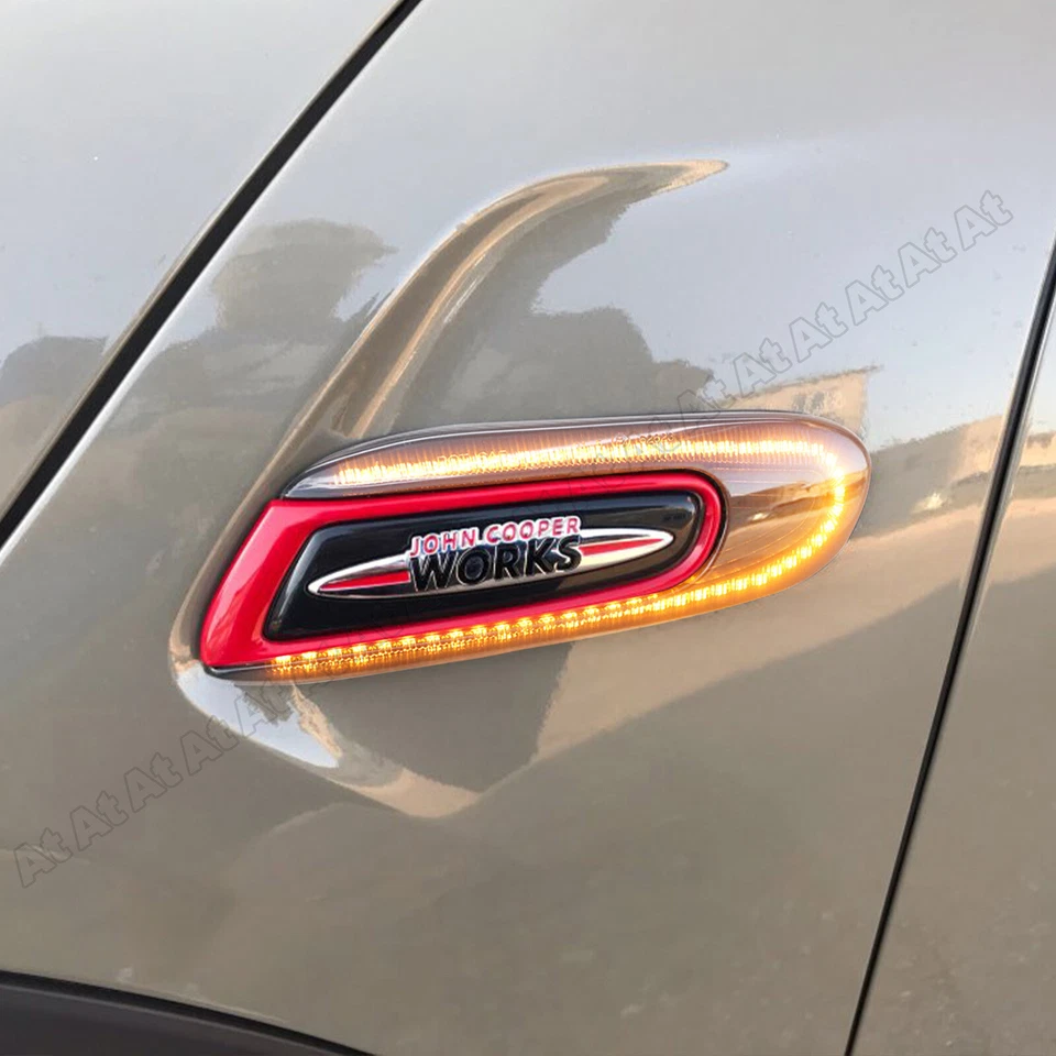 2x intermitentes laterales LED negros para Mini Cooper F55 F56 F57 S SD Cabrio JCW - Imagen 4 de 4