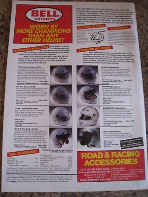 GLOCKENHELME ROAD & RACING ZUBEHÖR 1993 WERBUNG CA. A4 GRÖßE FEILE 24
