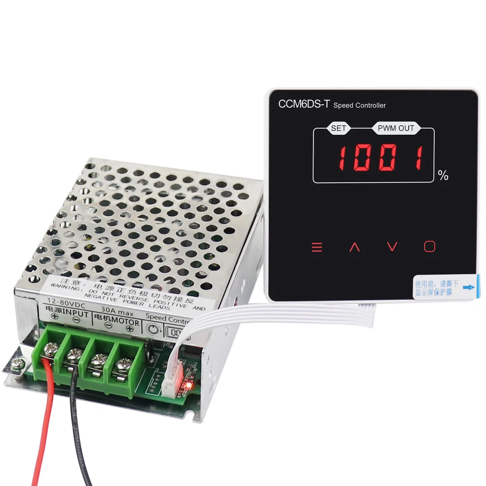 DC 12-80V 30A PWM Motor Speed Controller Digital Display Soft Start Delay Stop - Image 4 of 4