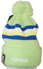 Youth One Size - Vintage Bauer Hockey New Era Green Pom Knit Beanie Cap 2016