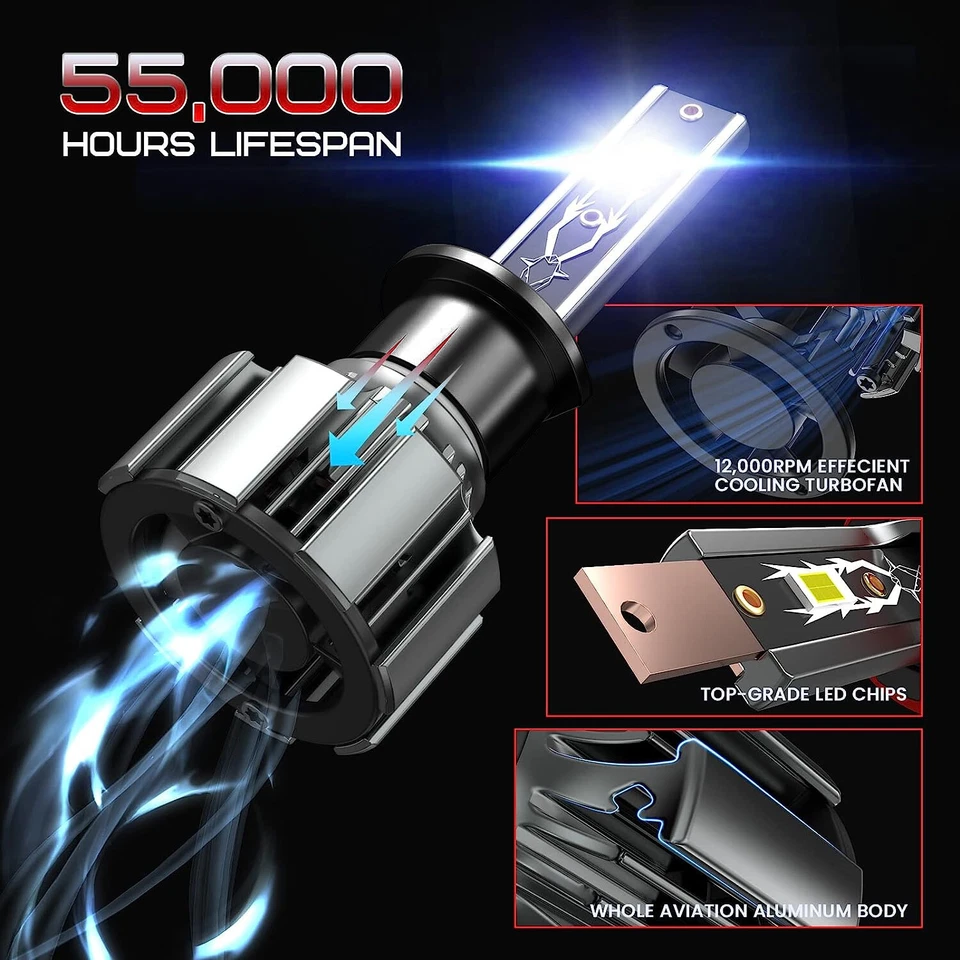 NEW 6000K LED Headlight Bulbs Globes H4 For Mazda E-Series 2001 SR2 Van E2200 D - image 4 of 4