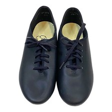 Barbette's Dancewear Kids Youth Sz 3.5 Dance Shoes Black Tie Leather Bottom USA