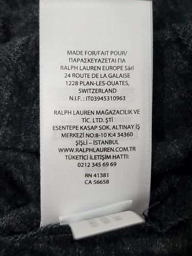 $50 Polo RALPH LAUREN Mens SMALL Long Sleeve SHIRT BLACK Marbled Heather Grey SM - Picture 8 of 12