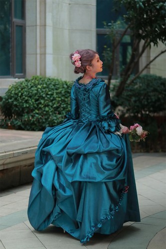 Century Francaise Rococo Dress Victorian Queen Marie Antoinette Dress Ball Gown - Picture 3 of 8